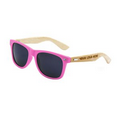 Retro Bamboo Arms Sunglasses - Pink Front